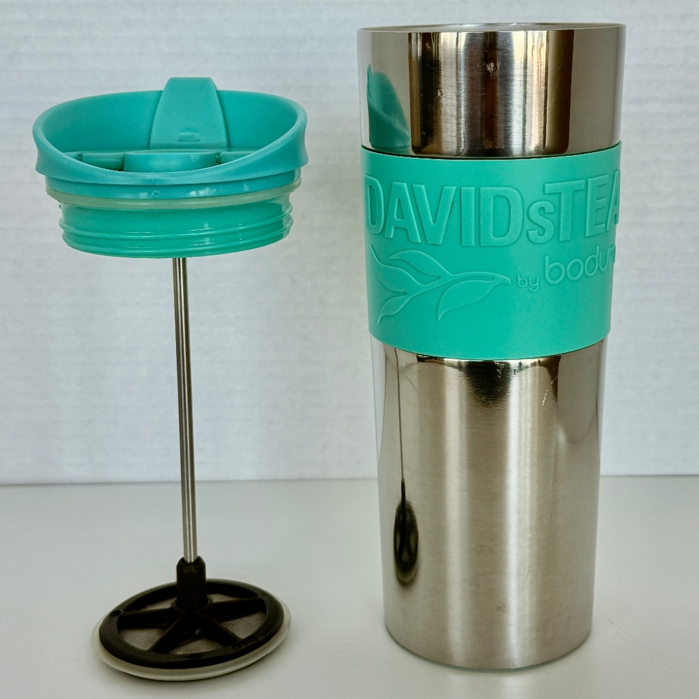 DAVIDsTEA by Bodum French Press Tumbler Stainless Steel Loose Leaf Infuser Cup